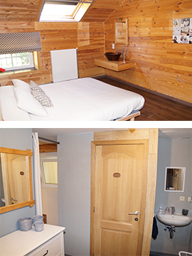 gîte le bois aux charmes slaapkamer badkamer